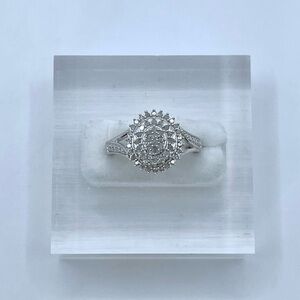.50 CT Natural Diamond Round Brilliant Sterling Silver Ring